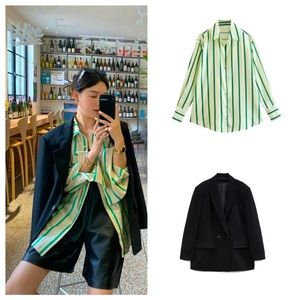 NWT Zara Satin Shirt Stripper